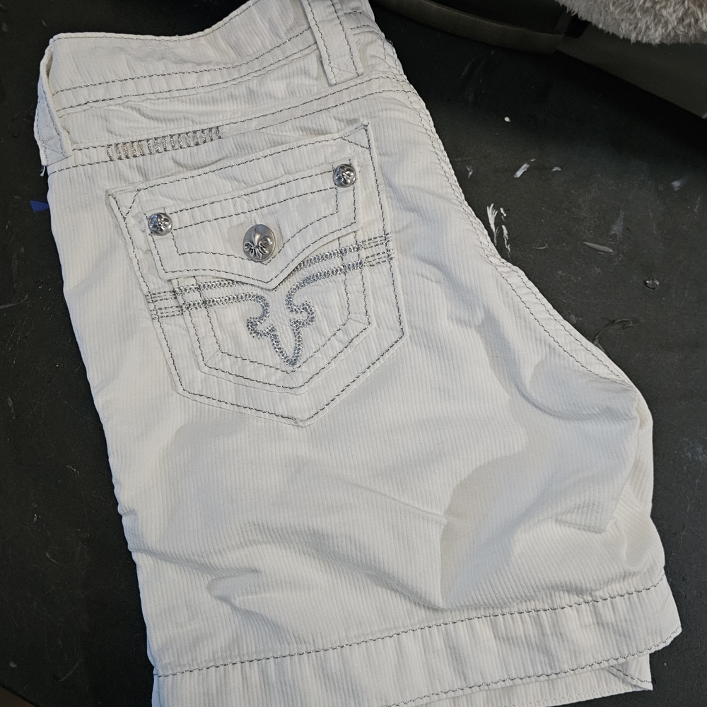 Rock Revival White Denim Shorts